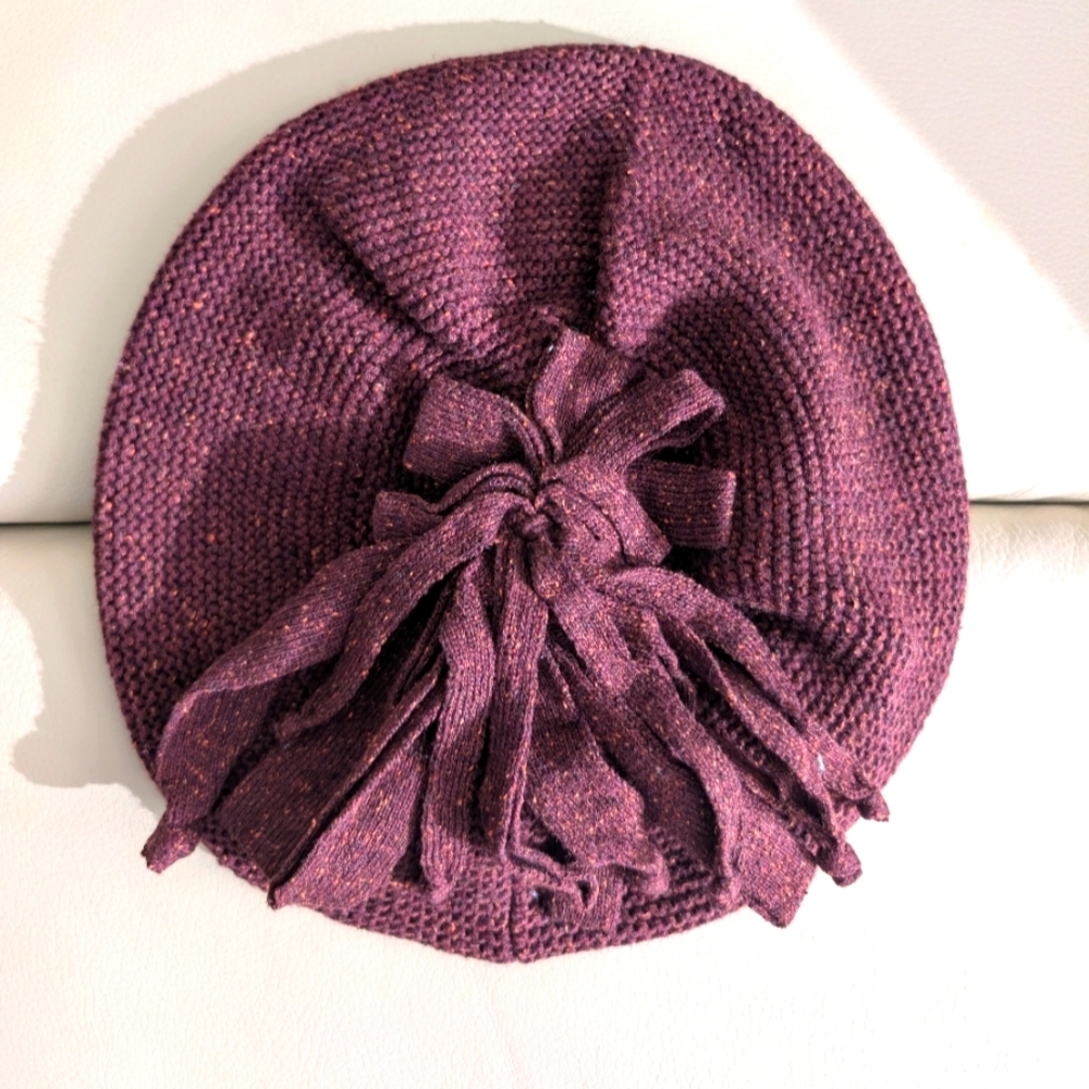 Elegant Burgundy 100% Cotton Italian Knit Beanie